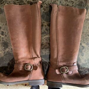 Brown Leather Knee-High Boots LUCKY BRAND
